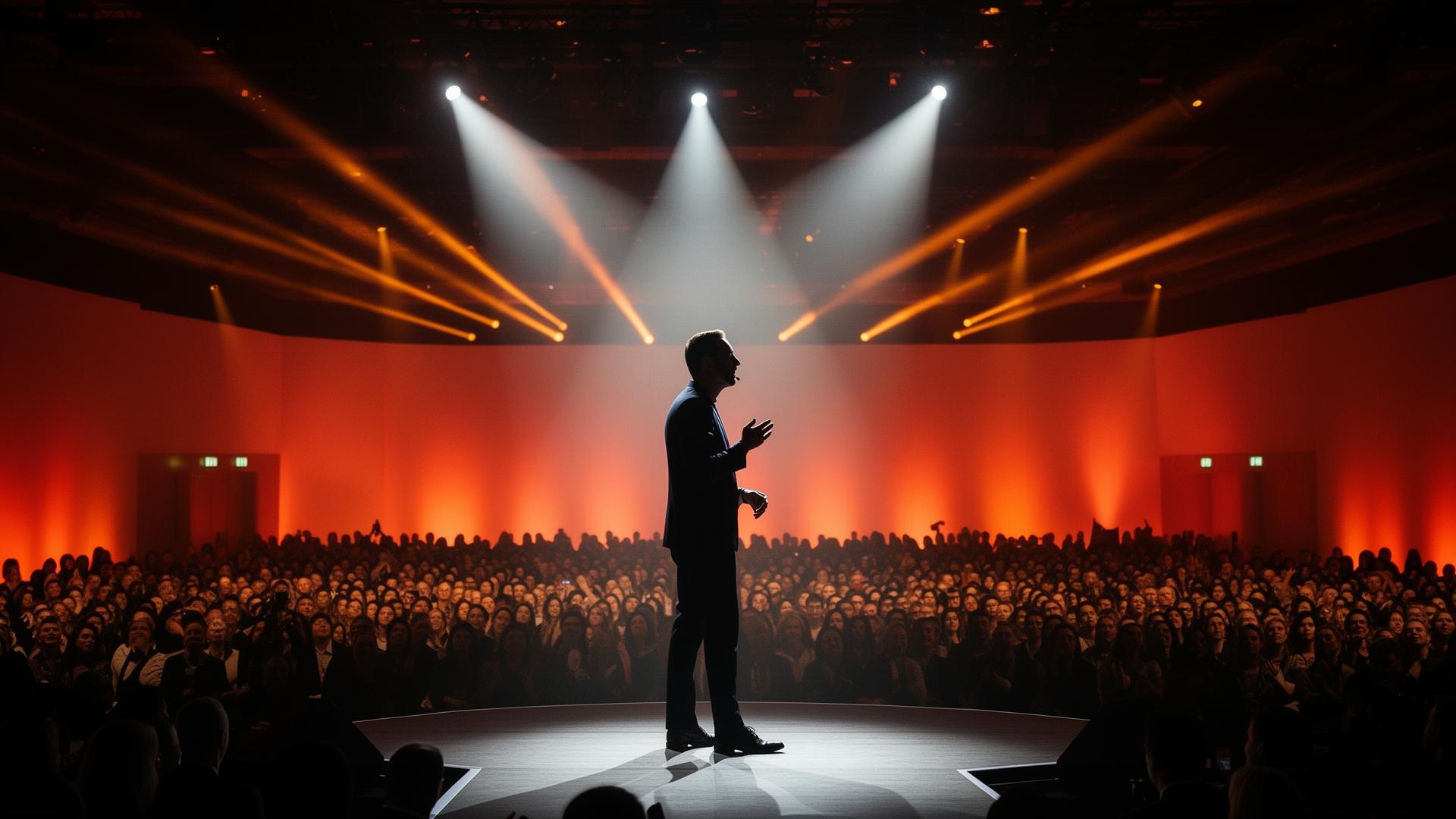 Motivational speaker on stage